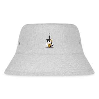 Geometrische Westerngitarre - Stanley/Stella recycelter Bucket Hat - Grau meliert - Vorne