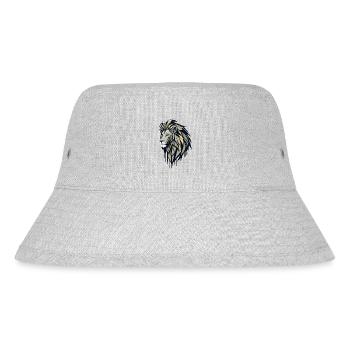 Geometric Lion Head - Stanley/Stella Recycled Bucket Hat - heather grey - Front