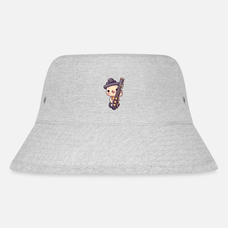 Klarinette im Comic Stil - Stanley/Stella recycelter Bucket Hat - Grau meliert
