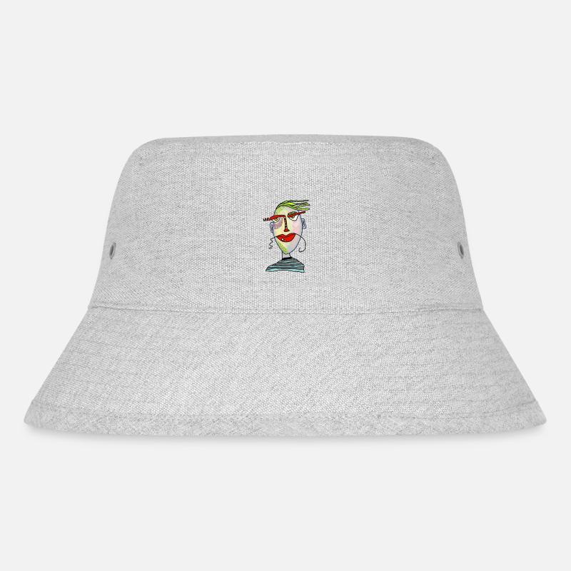 comic art portrait - Stanley/Stella recycelter Bucket Hat - Grau meliert