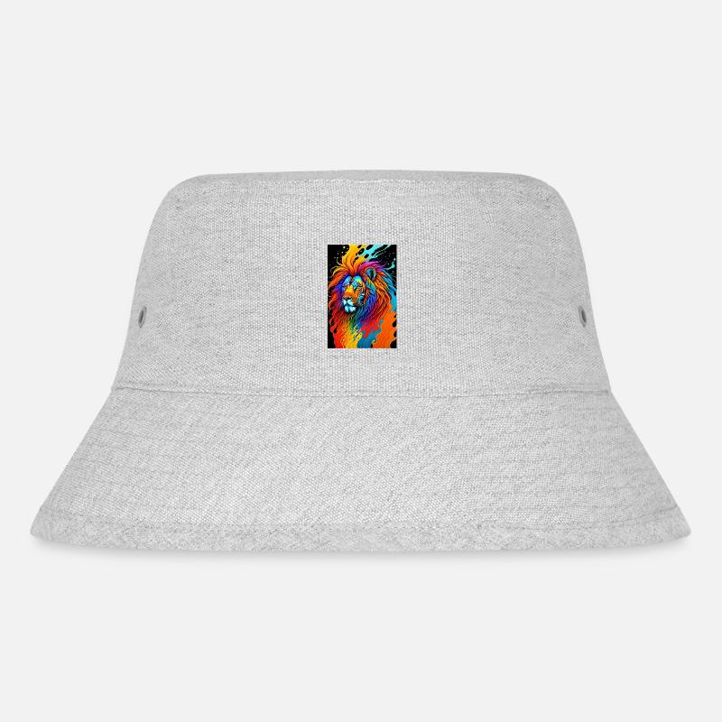 Buntes Kunst Potrait Löwe 1 - Stanley/Stella recycelter Bucket Hat - Grau meliert