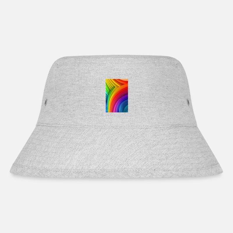 Regenbogen-Träumerei: Farbenfroher LGTBQ+-Muster-Kunstdruck - Stanley/Stella recycelter Bucket Hat - Grau meliert