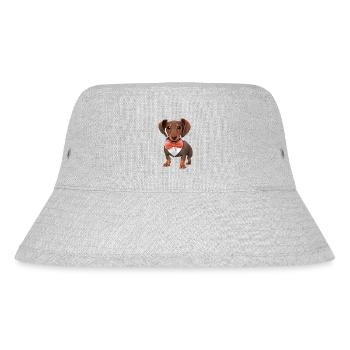 Dachshund mit Anzug Hund Dackelwelpe Hunde - Stanley/Stella recycelter Bucket Hat - Grau meliert - Vorne