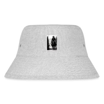 Samurai Black and White Design - Stanley/Stella Recycled Bucket Hat - heather grey - Front