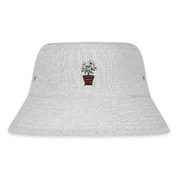 Pot de fleurs mignon style fleurs blanches - Bob recyclé Stanley/Stella - gris chiné - Devant