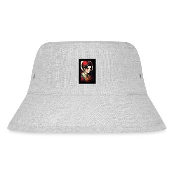 Japanese geisha character painting - Stanley/Stella Recycled Bucket Hat - heather grey - Front