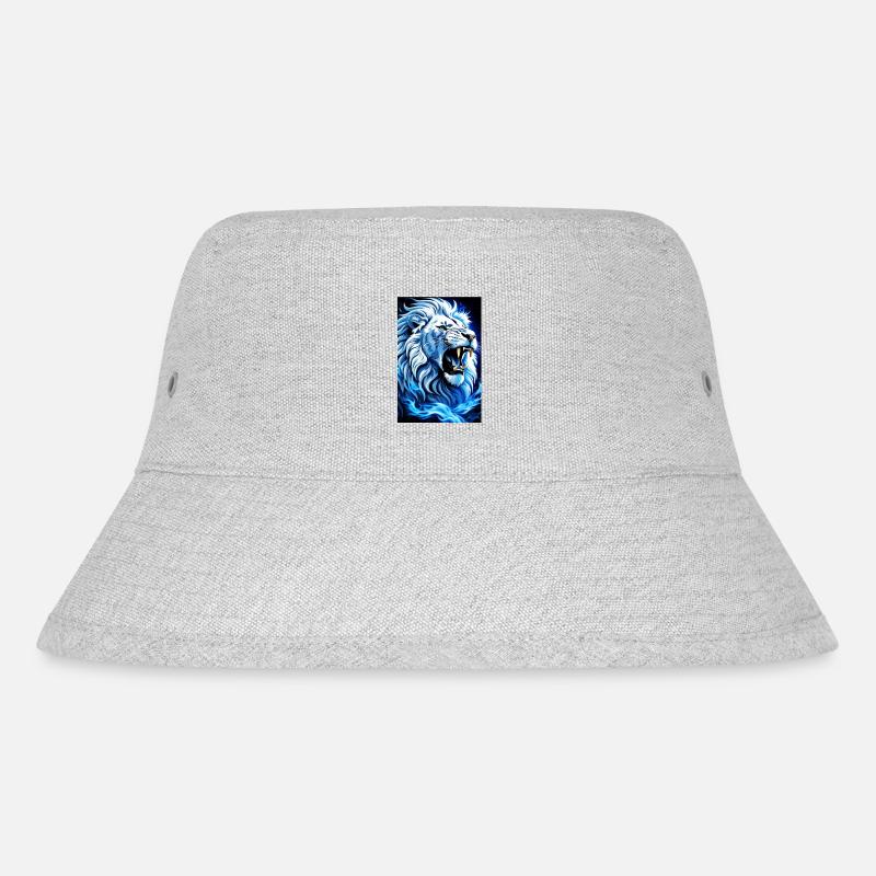 White Animals Weiß-blauer Löwe - Stanley/Stella recycelter Bucket Hat - Grau meliert