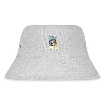 Löwe / Stay wild / Tier / Sternezeichen / Dominaz - Stanley/Stella recycelter Bucket Hat - Grau meliert - Vorne