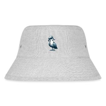 MÖWE KAPITÄN MÜTZE MEER WELLEN MARITIM BLAU ANKER - Stanley/Stella recycelter Bucket Hat - Grau meliert - Vorne