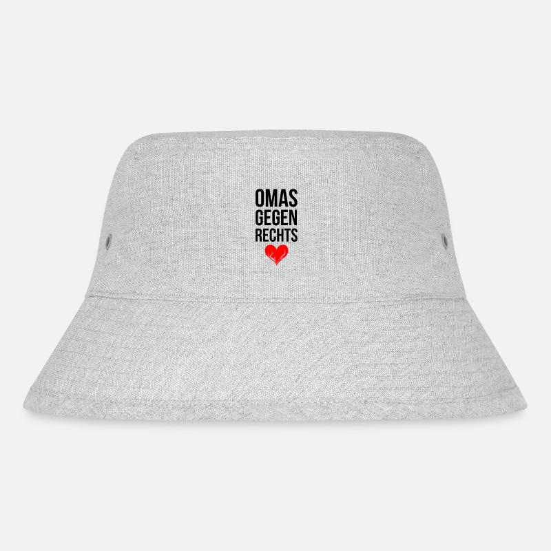 OMAS GEGEN RECHTS mit Herz - Stanley/Stella recycelter Bucket Hat - Grau meliert