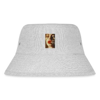 Rauchende Frau mit roten Lippen | AI - Stanley/Stella recycelter Bucket Hat - Grau meliert - Vorne