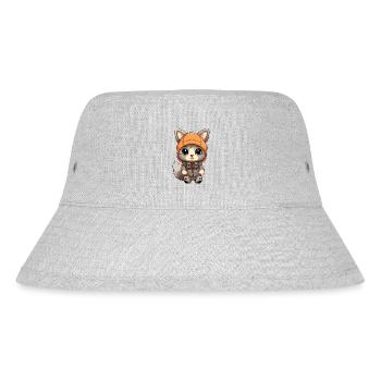 Squirrel Winter Comic Cute - Stanley/Stella Recycled Bucket Hat - heather grey - Front
