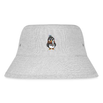Penguin Comic Winter - Stanley/Stella Recycled Bucket Hat - heather grey - Front