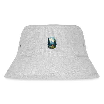 Pixelated cabin in the woods - Stanley/Stella Recycled Bucket Hat - heather grey - Front