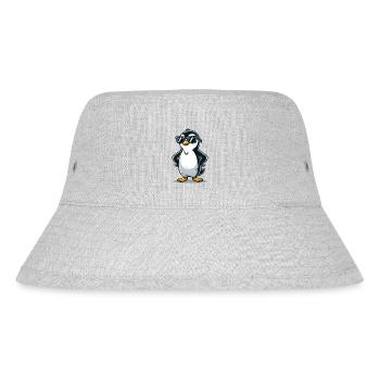 pinguin comic - Stanley/Stella recycelter Bucket Hat - Grau meliert - Vorne