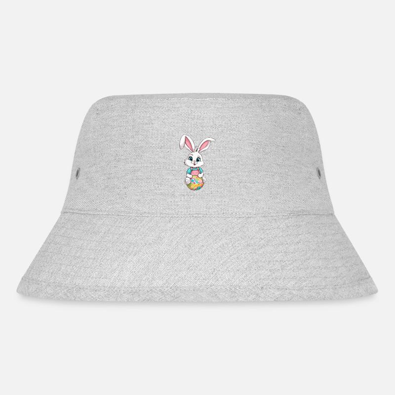 Osterhase mit Ostereiern - Stanley/Stella recycelter Bucket Hat - Grau meliert