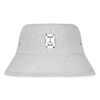 Arsch Karte Wortwitz Print - Stanley/Stella recycelter Bucket Hat - Grau meliert - Vorne