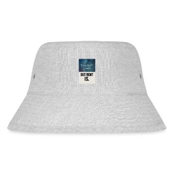 time isnt real. but rent is. - Stanley/Stella Recycled Bucket Hat - heather grey - Front
