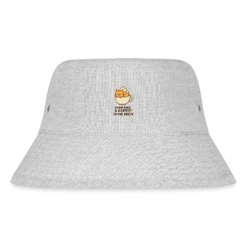 Katze Weltkatzentag Kater Mieze Kaffee - Stanley/Stella recycelter Bucket Hat - Grau meliert - Vorne