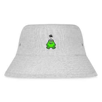 Frosch fängt Fliege Zunge Mücke essen hunger Kröte - Stanley/Stella recycelter Bucket Hat - Grau meliert - Vorne