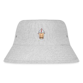 Kawaii Bubble Tea Heart - Stanley/Stella Recycled Bucket Hat - heather grey - Front