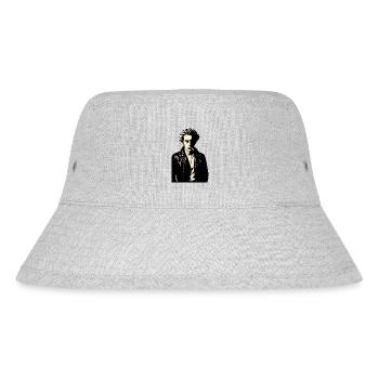 Soren Kierkegaard Rebellenporträt in Leder - Stanley/Stella recycelter Bucket Hat - Grau meliert - Vorne