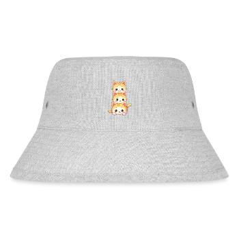 Stacked Kitten Trio - Stanley/Stella Recycled Bucket Hat - heather grey - Front