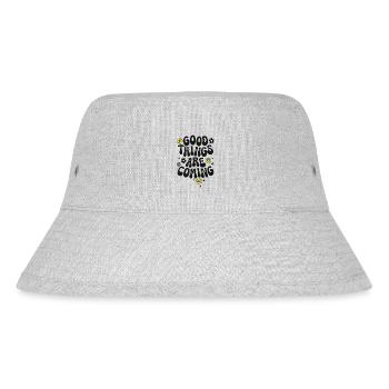 Good things are coming Spruch Trendy Retro Peace - Stanley/Stella recycelter Bucket Hat - Grau meliert - Vorne