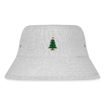 Süßer Weihnachtsbaum mit Weihnachtsmütze in rot. - Stanley/Stella recycelter Bucket Hat - Grau meliert - Vorne