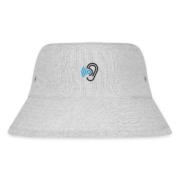 Ohr und Hörgerät - Stanley/Stella recycelter Bucket Hat - Grau meliert - Vorne