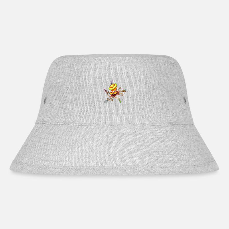 octopus - Stanley/Stella recycelter Bucket Hat - Grau meliert