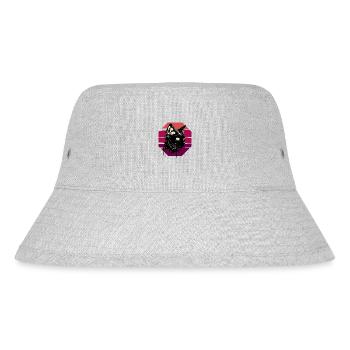 Cat Wearing Headphones | cat wearing earphones - Stanley/Stella Recycled Bucket Hat - heather grey - Front