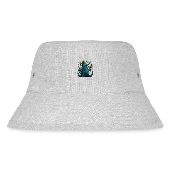 Seeungeheuer mit Craft Bier - Stanley/Stella recycelter Bucket Hat - Grau meliert - Vorne