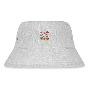 Blumen - Stanley/Stella recycelter Bucket Hat - Grau meliert - Vorne