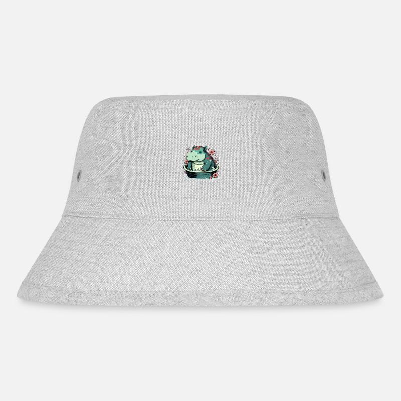 Nilpferd 3 - Stanley/Stella recycelter Bucket Hat - Grau meliert