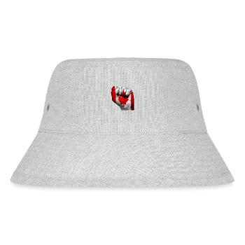 Faust geschlossen mit der kanadischen Flagge darauf gemalt - Stanley/Stella recycelter Bucket Hat - Grau meliert - Vorne