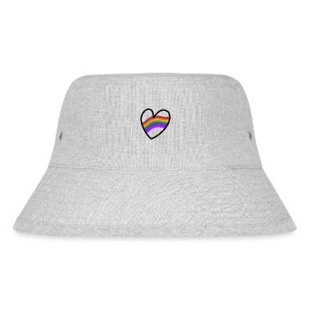 LGBTQ+ Heart Regenbogenfahne - Stanley/Stella recycelter Bucket Hat - Grau meliert - Vorne