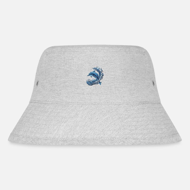 Dolphin Wave - Stanley/Stella Recycled Bucket Hat - heather grey