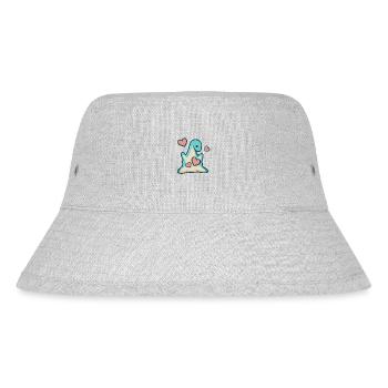 hugadino verliebter Dino, Herz, süßer Dinosaurier - Stanley/Stella recycelter Bucket Hat - Grau meliert - Vorne