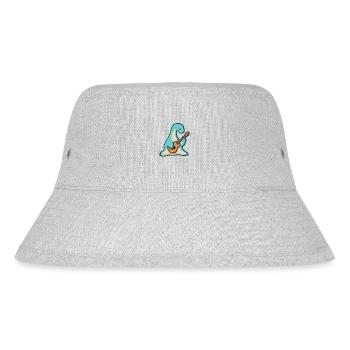 hugadino Dino spielt Gitarre, süßer Dinosaurier - Stanley/Stella recycelter Bucket Hat - Grau meliert - Vorne