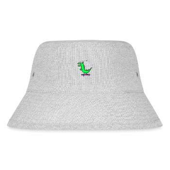 Drache fährt Skateboard - Stanley/Stella recycelter Bucket Hat - Grau meliert - Vorne