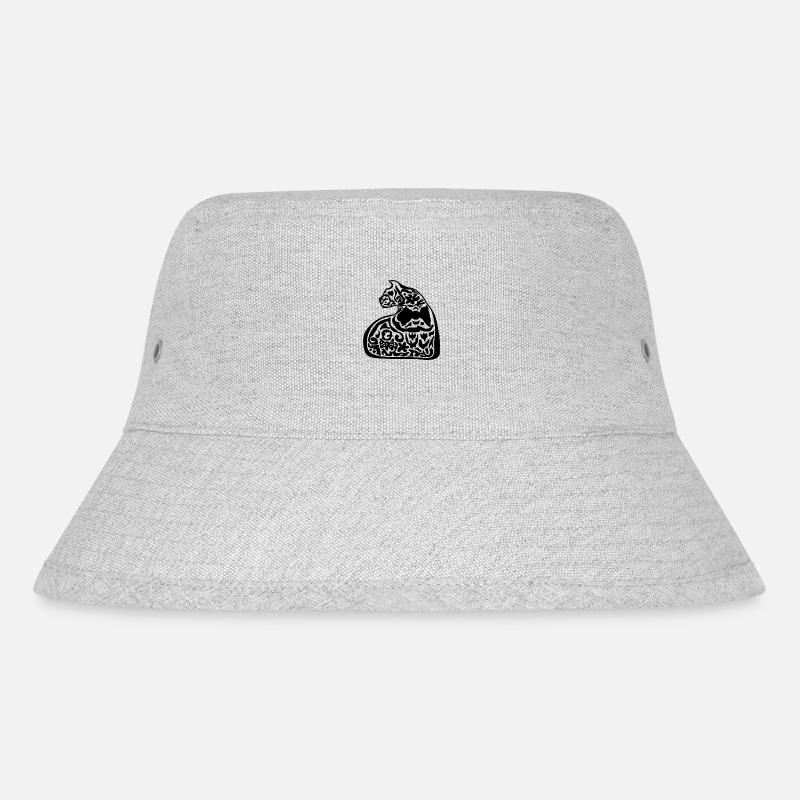 Elegante Katzenform - Stanley/Stella recycelter Bucket Hat - Grau meliert