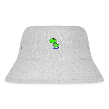 Dino am Skaten COOL Skaters Dino - Stanley/Stella recycelter Bucket Hat - Grau meliert - Vorne