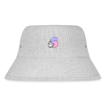 Einhorn Buchstabe S - Stanley/Stella recycelter Bucket Hat - Grau meliert - Vorne