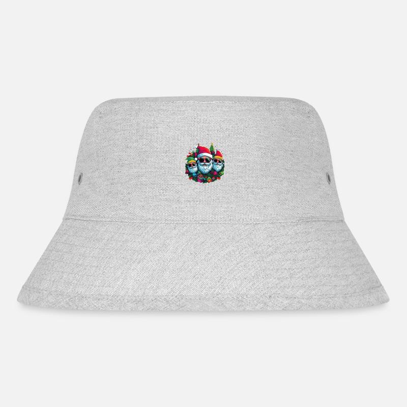 Cool Santas with sunglasses - Stanley/Stella Recycled Bucket Hat - heather grey