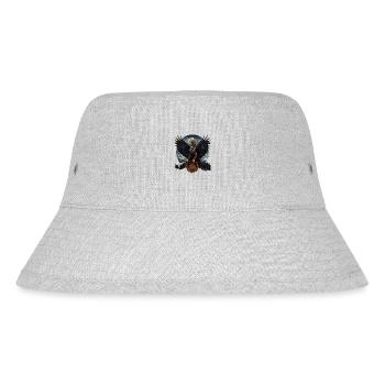 Steinadler mit Berg Adler Design - Stanley/Stella recycelter Bucket Hat - Grau meliert - Vorne