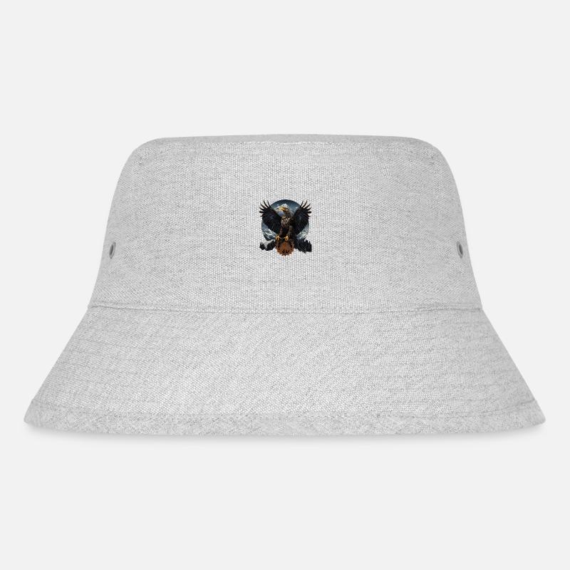 Steinadler mit Berg Adler Design - Stanley/Stella recycelter Bucket Hat - Grau meliert