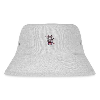 Samurai-Katze #20 - Stanley/Stella recycelter Bucket Hat - Grau meliert - Vorne