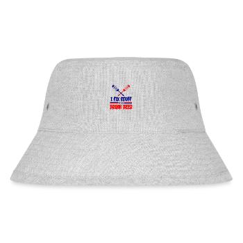 I fix stuff and drink beer saying - Stanley/Stella Recycled Bucket Hat - heather grey - Front