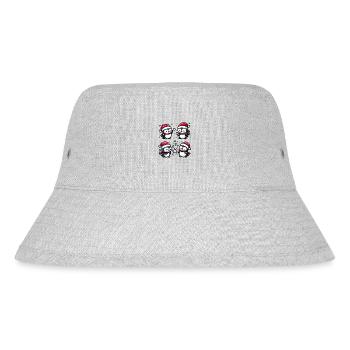 Adorable Penguin Santa Hat Winter Snowball Fight - Stanley/Stella Recycled Bucket Hat - heather grey - Front